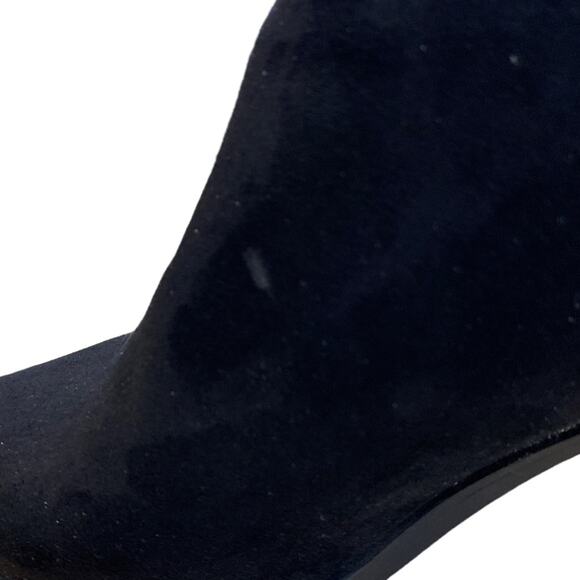 JustFab Jordi black faux suede ankle booties chunky heel 2.5” size 8 - Picture 5 of 8